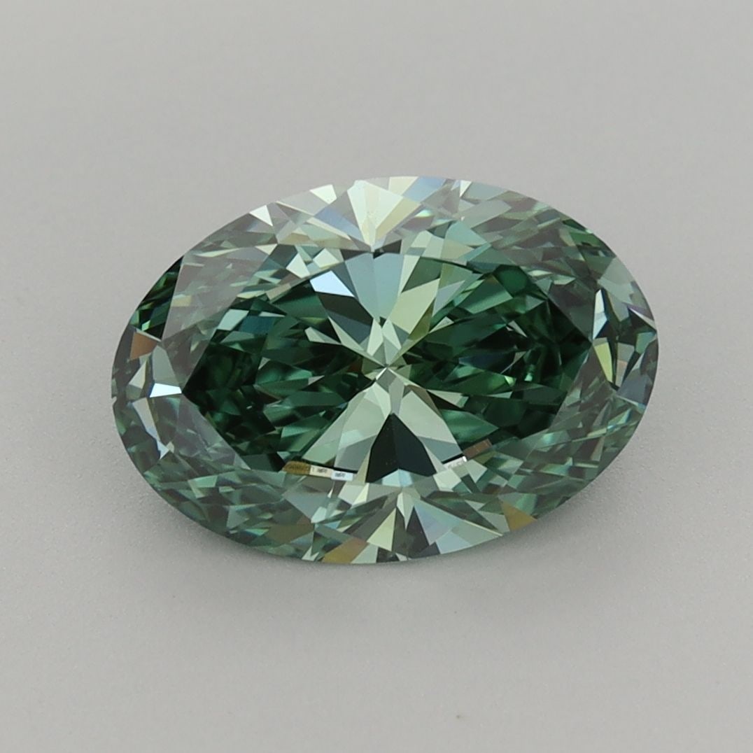 Loose Diamond - OVAL 2.3ct Fancy Vivid Green VVS2: Loose Diamond - OVAL 2.3ct Fancy Vivid Green VVS2 Source: This is a real non-mined Diamond that has been grown in a lab Shape: OVAL Carats: 2.3 Color: Fancy Vivid Green Certification: IGI PLEASE NOTE: