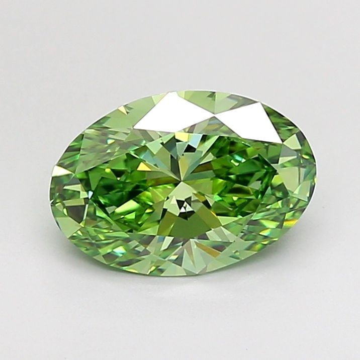 Loose Diamond - OVAL 1.85ct Fancy Vivid Green VS1: Loose Diamond - OVAL 1.85ct Fancy Vivid Green VS1 Source: This is a real non-mined Diamond that has been grown in a lab Shape: OVAL Carats: 1.85 Color: Fancy Vivid Green Certification: IGI Video: