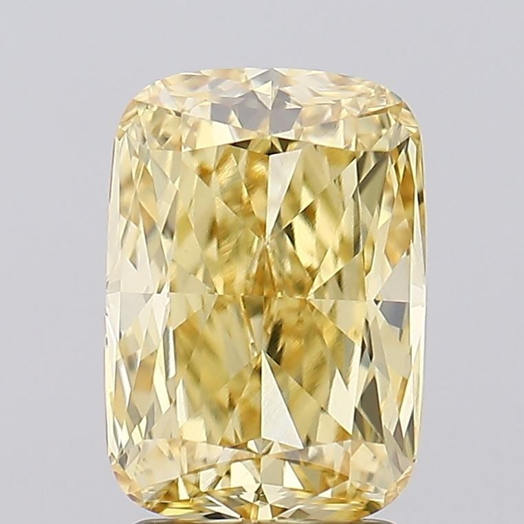 Loose Diamond - CUSHION MODIFIED 2.2ct Fancy Intense Yellow VVS2: Loose Diamond - CUSHION MODIFIED 2.2ct Fancy Intense Yellow VVS2 Source: This is a real non-mined Diamond that has been grown in a lab Shape: CUSHION MODIFIED Carats: 2.2 Color: Fancy Intense Yellow C