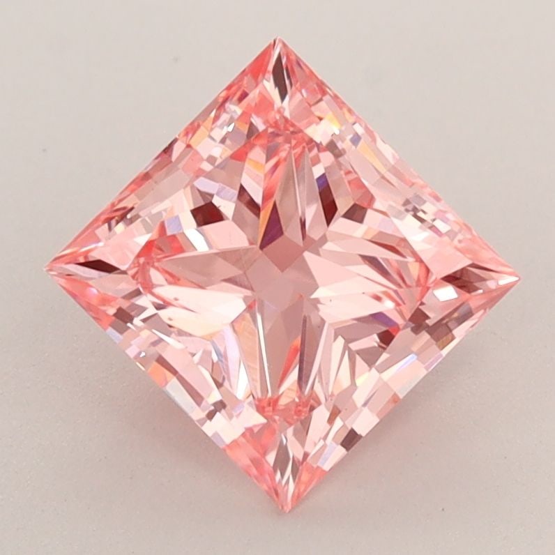 Loose Diamond - PRINCESS 1.81ct Fancy Vivid Pink VS1: Loose Diamond - PRINCESS 1.81ct Fancy Vivid Pink VS1 Source: This is a real non-mined Diamond that has been grown in a lab Shape: PRINCESS Carats: 1.81 Color: Fancy Vivid Pink Certification: IGI Video