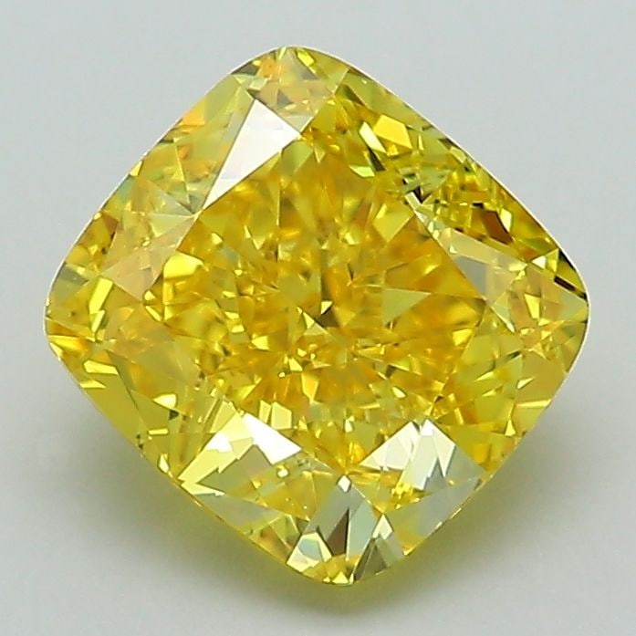 Loose Diamond - CUSHION MODIFIED 2.08ct Fancy Vivid Yellow VS2: Loose Diamond - CUSHION MODIFIED 2.08ct Fancy Vivid Yellow VS2 Source: This is a real non-mined Diamond that has been grown in a lab Shape: CUSHION MODIFIED Carats: 2.08 Color: Fancy Vivid Yellow Cert