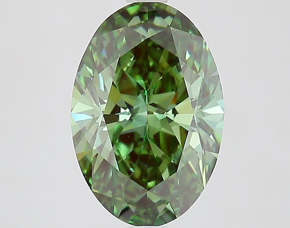 Loose Diamond - OVAL 2.62ct Fancy Vivid Green VVS2: Loose Diamond - OVAL 2.62ct Fancy Vivid Green VVS2 Source: This is a real non-mined Diamond that has been grown in a lab Shape: OVAL Carats: 2.62 Color: Fancy Vivid Green Certification: IGI Video: