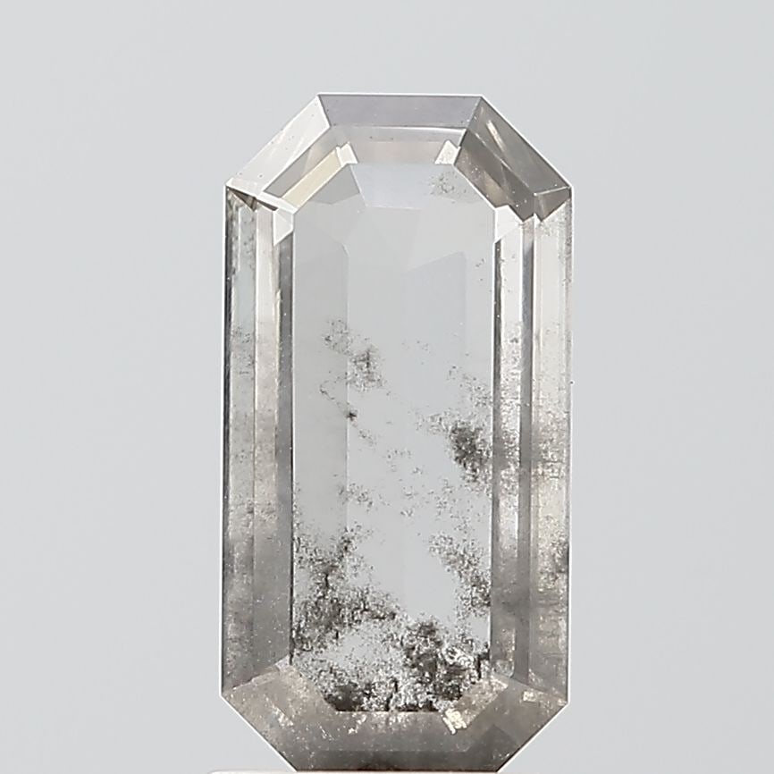 Loose Diamond - EMERALD 1.7ct Salt and Pepper I2: Loose Diamond - EMERALD 1.7ct Salt and Pepper I2 Source: This is a real non-mined Diamond that has been grown in a lab Shape: EMERALD Carats: 1.7 Color: Salt and Pepper Certification: NONE Video:
