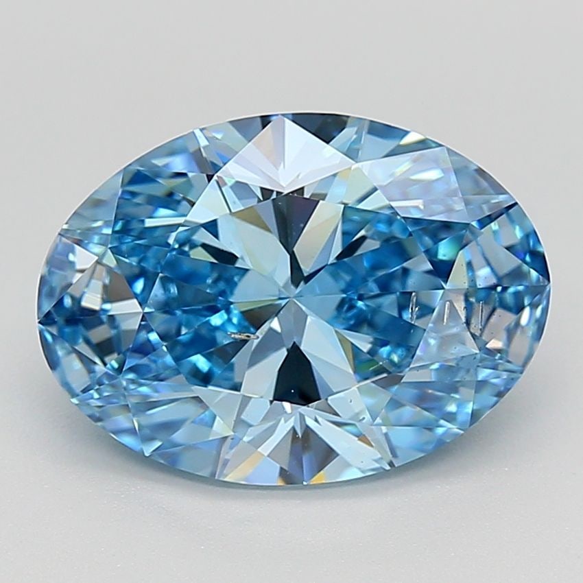 Loose Diamond - OVAL 3.51ct Faint Blue SI2: Loose Diamond - OVAL 3.51ct Faint Blue SI2 Source: This is a real non-mined Diamond that has been grown in a lab Shape: OVAL Carats: 3.51 Color: Faint Blue Certification: IGI Video: