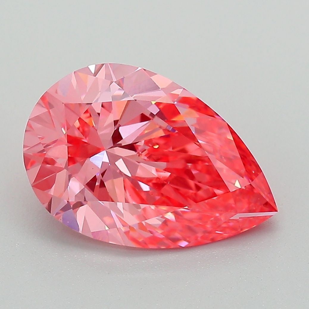 Loose Diamond - PEAR 3.03ct Fancy Vivid Pink VS1: Loose Diamond - PEAR 3.03ct Fancy Vivid Pink VS1 Source: This is a real non-mined Diamond that has been grown in a lab Shape: PEAR Carats: 3.03 Color: Fancy Vivid Pink Certification: IGI Video: