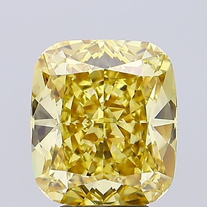 Loose Diamond - CUSHION BRILLIANT 5.02ct Fancy Vivid Yellow VS1: Loose Diamond - CUSHION BRILLIANT 5.02ct Fancy Vivid Yellow VS1 Source: This is a real non-mined Diamond that has been grown in a lab Shape: CUSHION BRILLIANT Carats: 5.02 Color: Fancy Vivid Yellow Ce