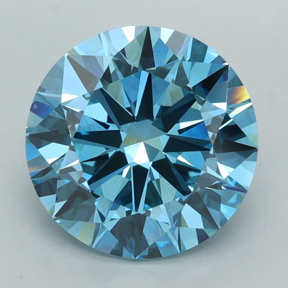 Ideal Loose Diamond - ROUND 4.02ct Fancy Vivid Blue VS1: Ideal Loose Diamond - ROUND 4.02ct Fancy Vivid Blue VS1 Source: This is a real non-mined Diamond that has been grown in a lab Shape: ROUND Carats: 4.02 Color: Fancy Vivid Blue Certification: IGI Video