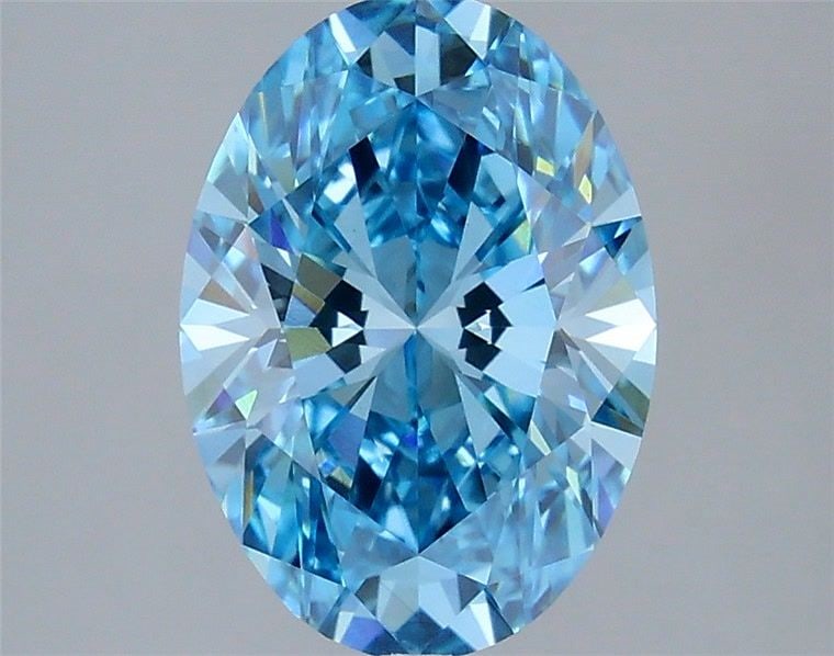 Loose Diamond - OVAL 2.71ct Fancy Vivid Blue VS1: Loose Diamond - OVAL 2.71ct Fancy Vivid Blue VS1 Source: This is a real non-mined Diamond that has been grown in a lab Shape: OVAL Carats: 2.71 Color: Fancy Vivid Blue Certification: IGI Video: