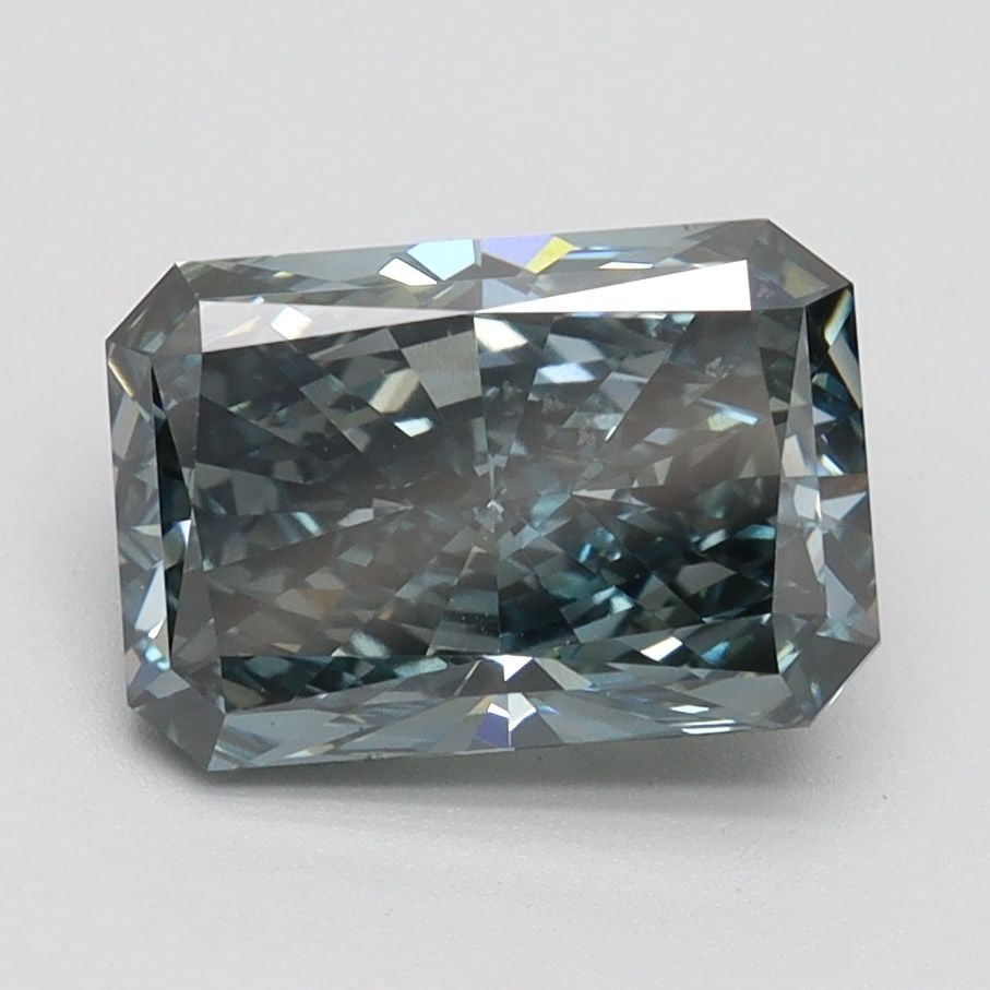Loose Diamond - RADIANT 2.22ct Fancy Vivid Green Blue VS1: Loose Diamond - RADIANT 2.22ct Fancy Vivid Green Blue VS1 Source: This is a real non-mined Diamond that has been grown in a lab Shape: RADIANT Carats: 2.22 Color: Fancy Vivid Green Blue Certification: