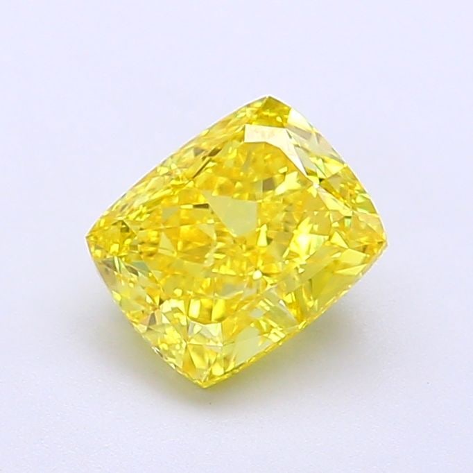 Loose Diamond - CUSHION MODIFIED 1.31ct Fancy Vivid Yellow VVS1: Loose Diamond - CUSHION MODIFIED 1.31ct Fancy Vivid Yellow VVS1 Source: This is a real non-mined Diamond that has been grown in a lab Shape: CUSHION MODIFIED Carats: 1.31 Color: Fancy Vivid Yellow Cer
