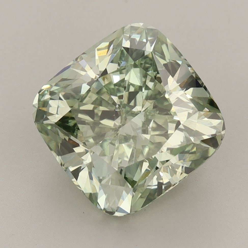 Loose Diamond - CUSHION MODIFIED 4.05ct Fancy Vivid Green VS1: Loose Diamond - CUSHION MODIFIED 4.05ct Fancy Vivid Green VS1 Source: This is a real non-mined Diamond that has been grown in a lab Shape: CUSHION MODIFIED Carats: 4.05 Color: Fancy Vivid Green Certif