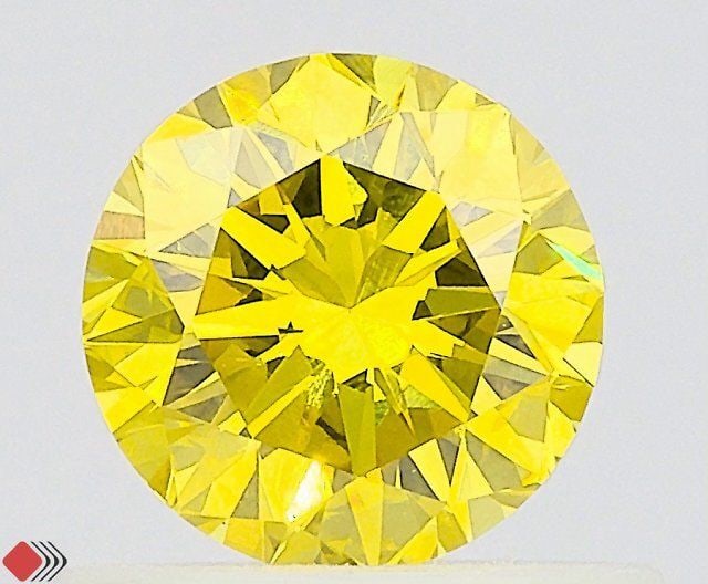 Loose Diamond - ROUND 0.59ct Fancy Vivid Yellow VVS2: Loose Diamond - ROUND 0.59ct Fancy Vivid Yellow VVS2 Source: This is a real non-mined Diamond that has been grown in a lab Shape: ROUND Carats: 0.59 Color: Fancy Vivid Yellow Certification: IGI Video: