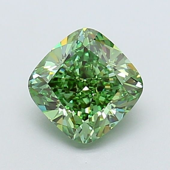 Loose Diamond - CUSHION MODIFIED 1.56ct Fancy Vivid Green VVS1: Loose Diamond - CUSHION MODIFIED 1.56ct Fancy Vivid Green VVS1 Source: This is a real non-mined Diamond that has been grown in a lab Shape: CUSHION MODIFIED Carats: 1.56 Color: Fancy Vivid Green Certi