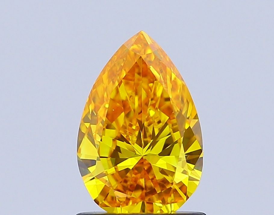 Loose Diamond - PEAR 1.0ct Fancy Vivid Yellow VVS2: Loose Diamond - PEAR 1.0ct Fancy Vivid Yellow VVS2 Source: This is a real non-mined Diamond that has been grown in a lab Shape: PEAR Carats: 1.0 Color: Fancy Vivid Yellow Certification: IGI Video:
