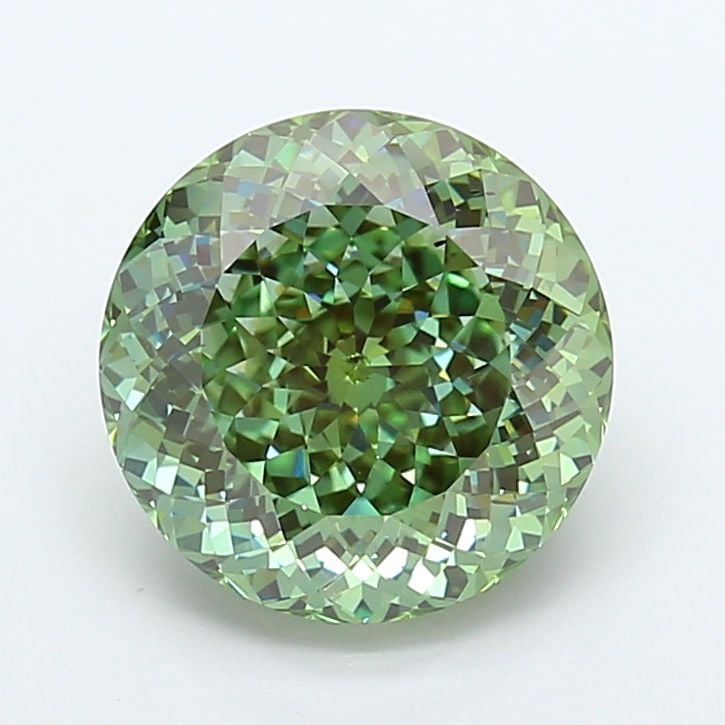 Loose Diamond - ROUND 5.03ct Fancy Vivid Green VS2: Loose Diamond - ROUND 5.03ct Fancy Vivid Green VS2 Source: This is a real non-mined Diamond that has been grown in a lab Shape: ROUND Carats: 5.03 Color: Fancy Vivid Green Certification: IGI Video: