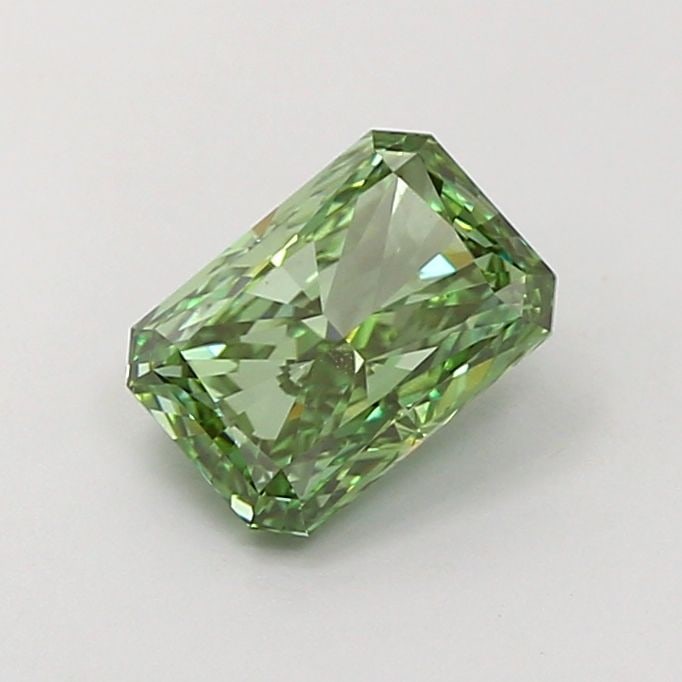 Loose Diamond - RADIANT 1.52ct Fancy Vivid Green VS1: Loose Diamond - RADIANT 1.52ct Fancy Vivid Green VS1 Source: This is a real non-mined Diamond that has been grown in a lab Shape: RADIANT Carats: 1.52 Color: Fancy Vivid Green Certification: IGI Video