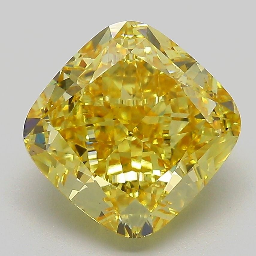 Loose Diamond - CUSHION MODIFIED 4.09ct Fancy Intense Yellow VS1: Loose Diamond - CUSHION MODIFIED 4.09ct Fancy Intense Yellow VS1 Source: This is a real non-mined Diamond that has been grown in a lab Shape: CUSHION MODIFIED Carats: 4.09 Color: Fancy Intense Yellow 