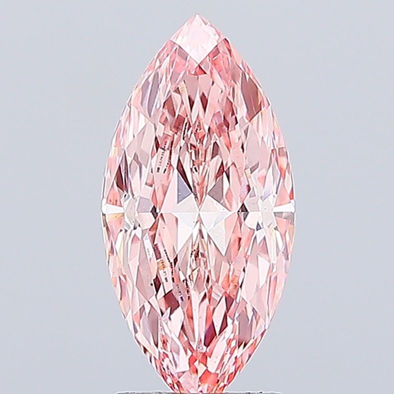 Loose Diamond - MARQUISE 2.69ct Fancy Vivid Pink VS1: Loose Diamond - MARQUISE 2.69ct Fancy Vivid Pink VS1 Source: This is a real non-mined Diamond that has been grown in a lab Shape: MARQUISE Carats: 2.69 Color: Fancy Vivid Pink Certification: IGI Video