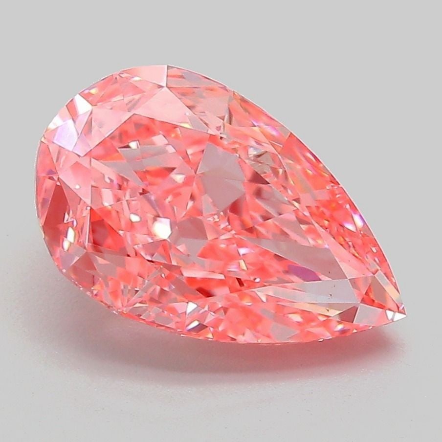 Loose Diamond - PEAR 3.04ct Fancy Vivid Pink VVS2: Loose Diamond - PEAR 3.04ct Fancy Vivid Pink VVS2 Source: This is a real non-mined Diamond that has been grown in a lab Shape: PEAR Carats: 3.04 Color: Fancy Vivid Pink Certification: IGI Video: