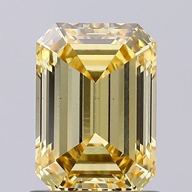 Loose Diamond - EMERALD 1.07ct Fancy Yellow VS1: Loose Diamond - EMERALD 1.07ct Fancy Yellow VS1 Source: This is a real non-mined Diamond that has been grown in a lab Shape: EMERALD Carats: 1.07 Color: Fancy Yellow Certification: IGI Video: