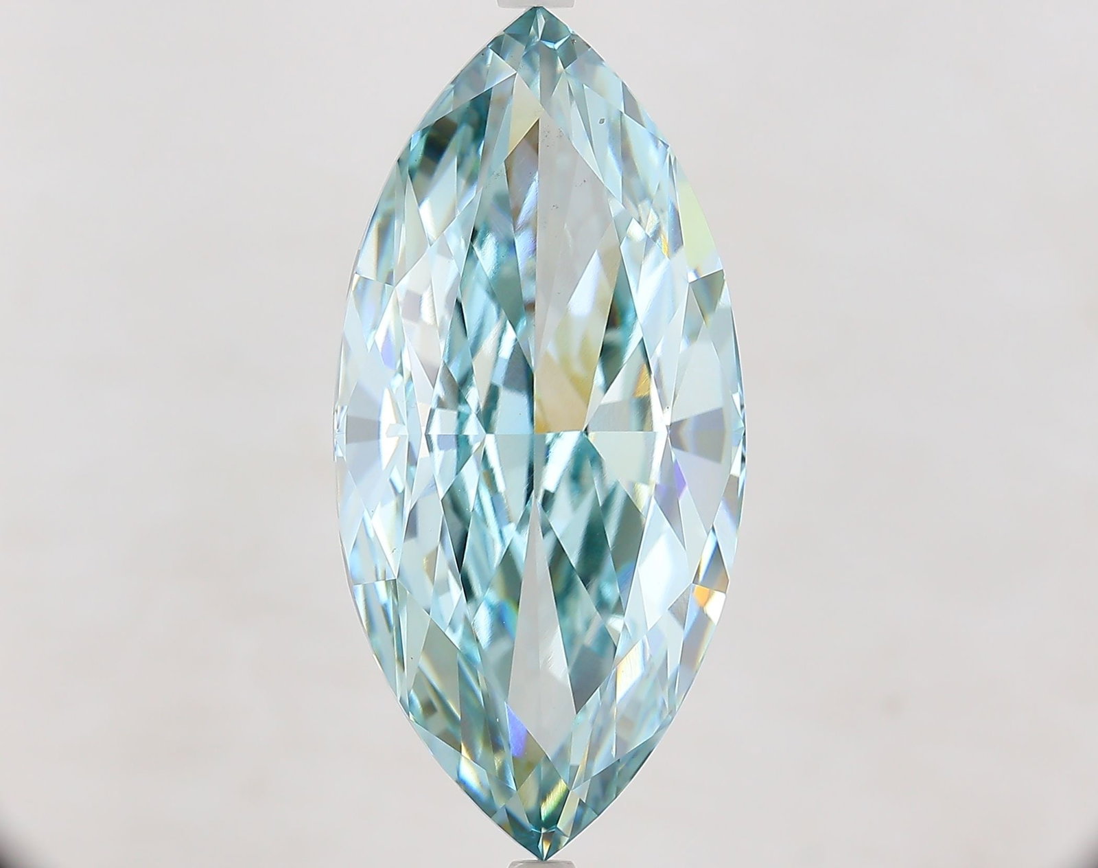 Loose Diamond - MARQUISE 15.51ct Fancy Intense Blueish Green VS1: Loose Diamond - MARQUISE 15.51ct Fancy Intense Blueish Green VS1 Source: This is a real non-mined Diamond that has been grown in a lab Shape: MARQUISE Carats: 15.51 Color: Fancy Intense Blueish Green 