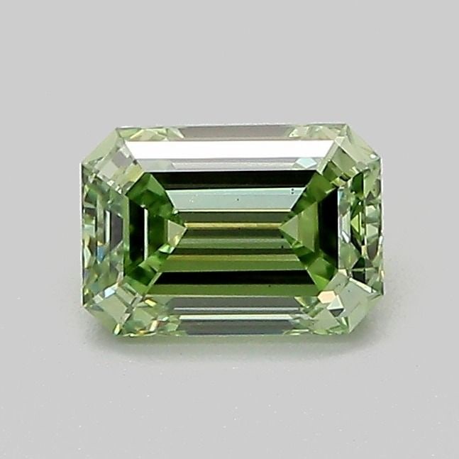 Loose Diamond - EMERALD 0.71ct Fancy Vivid Green VS1: Loose Diamond - EMERALD 0.71ct Fancy Vivid Green VS1 Source: This is a real non-mined Diamond that has been grown in a lab Shape: EMERALD Carats: 0.71 Color: Fancy Vivid Green Certification: IGI Video