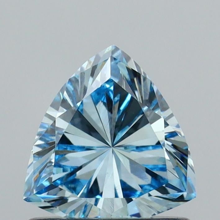 Loose Diamond - TRIANGULAR 0.69ct Fancy Vivid Blue VVS2: Loose Diamond - TRIANGULAR 0.69ct Fancy Vivid Blue VVS2 Source: This is a real non-mined Diamond that has been grown in a lab Shape: TRIANGULAR Carats: 0.69 Color: Fancy Vivid Blue Certification: IGI 