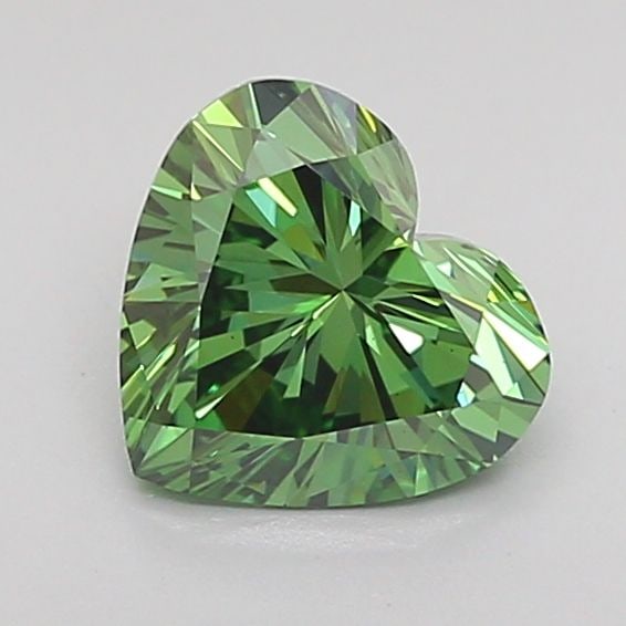 Loose Diamond - HEART 1.0ct Fancy Vivid Green VS1: Loose Diamond - HEART 1.0ct Fancy Vivid Green VS1 Source: This is a real non-mined Diamond that has been grown in a lab Shape: HEART Carats: 1.0 Color: Fancy Vivid Green Certification: IGI Video: