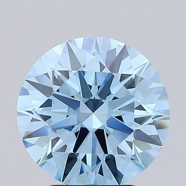 Ideal Loose Diamond - ROUND 3.07ct Fancy Vivid Blue IF: Ideal Loose Diamond - ROUND 3.07ct Fancy Vivid Blue IF Source: This is a real non-mined Diamond that has been grown in a lab Shape: ROUND Carats: 3.07 Color: Fancy Vivid Blue Certification: IGI Video: