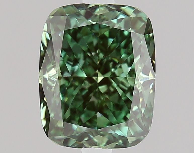 Loose Diamond - CUSHION MODIFIED 1.01ct Fancy Vivid Green VS2: Loose Diamond - CUSHION MODIFIED 1.01ct Fancy Vivid Green VS2 Source: This is a real non-mined Diamond that has been grown in a lab Shape: CUSHION MODIFIED Carats: 1.01 Color: Fancy Vivid Green Certif