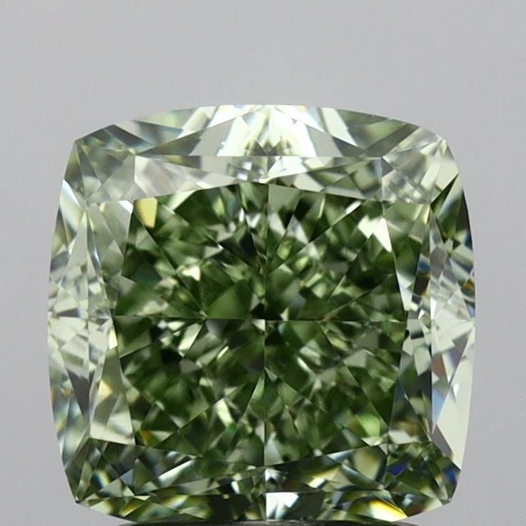 Loose Diamond - CUSHION MODIFIED 2.08ct Fancy Intense Green VVS2: Loose Diamond - CUSHION MODIFIED 2.08ct Fancy Intense Green VVS2 Source: This is a real non-mined Diamond that has been grown in a lab Shape: CUSHION MODIFIED Carats: 2.08 Color: Fancy Intense Green C