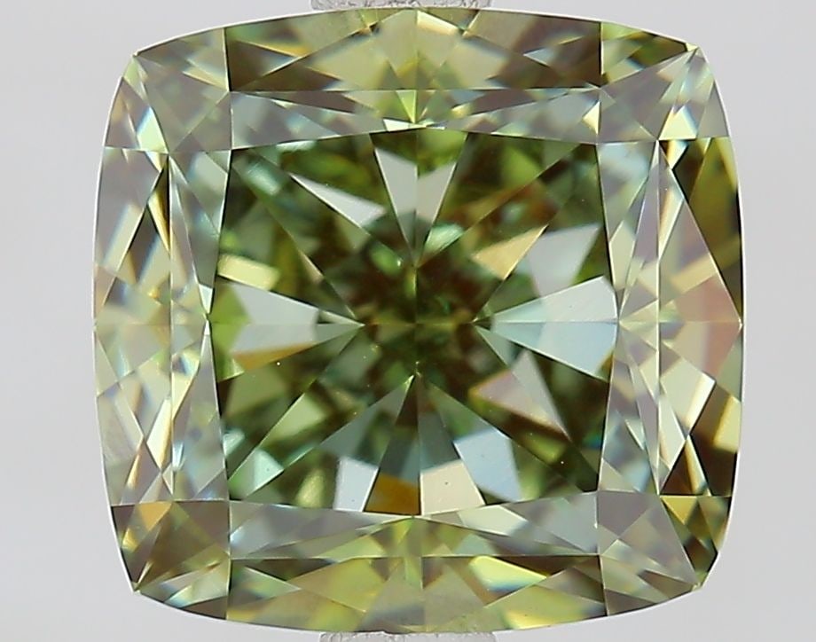 Loose Diamond - CUSHION MODIFIED 3.1ct Fancy Intense Green VVS2: Loose Diamond - CUSHION MODIFIED 3.1ct Fancy Intense Green VVS2 Source: This is a real non-mined Diamond that has been grown in a lab Shape: CUSHION MODIFIED Carats: 3.1 Color: Fancy Intense Green Cer