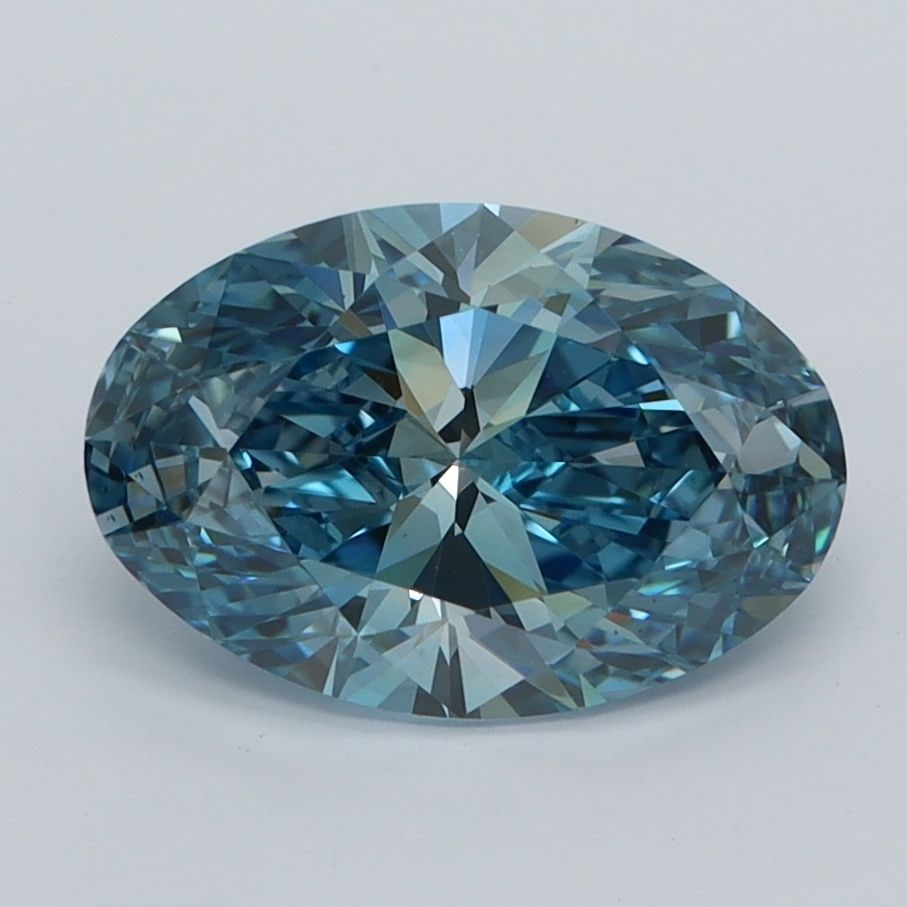 Loose Diamond - OVAL 2.04ct Fancy Vivid Blue VVS2: Loose Diamond - OVAL 2.04ct Fancy Vivid Blue VVS2 Source: This is a real non-mined Diamond that has been grown in a lab Shape: OVAL Carats: 2.04 Color: Fancy Vivid Blue Certification: IGI Video: