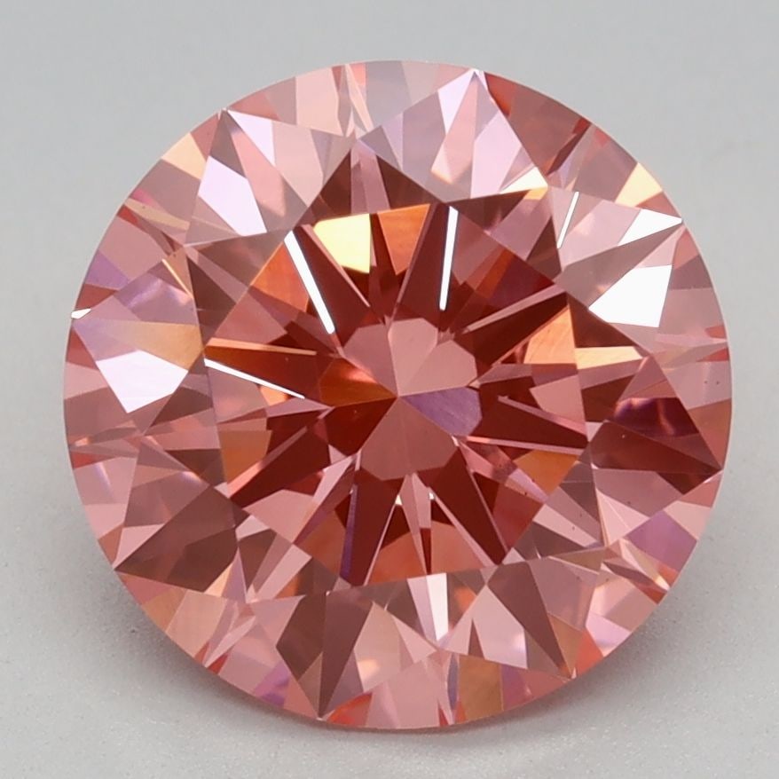 Ideal Loose Diamond - ROUND 2.58ct Fancy Vivid Pink VS1: Ideal Loose Diamond - ROUND 2.58ct Fancy Vivid Pink VS1 Source: This is a real non-mined Diamond that has been grown in a lab Shape: ROUND Carats: 2.58 Color: Fancy Vivid Pink Certification: IGI Video