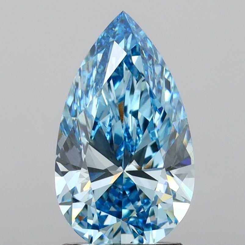 Loose Diamond - PEAR 2.21ct Fancy Vivid Blue VS1: Loose Diamond - PEAR 2.21ct Fancy Vivid Blue VS1 Source: This is a real non-mined Diamond that has been grown in a lab Shape: PEAR Carats: 2.21 Color: Fancy Vivid Blue Certification: IGI Video: