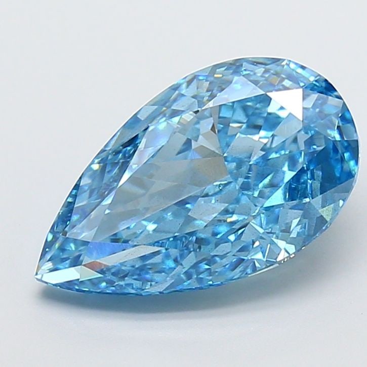 Loose Diamond - PEAR 4.04ct Fancy Vivid Blue SI1: Loose Diamond - PEAR 4.04ct Fancy Vivid Blue SI1 Source: This is a real non-mined Diamond that has been grown in a lab Shape: PEAR Carats: 4.04 Color: Fancy Vivid Blue Certification: IGI Video: