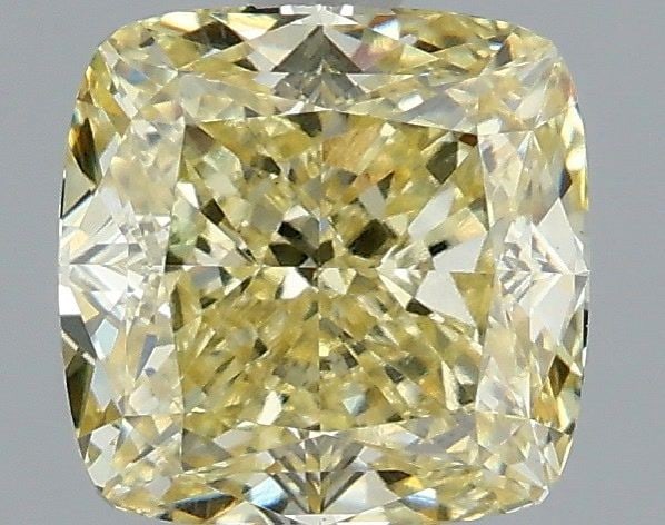 Loose Diamond - CUSHION MODIFIED 2.05ct Fancy Light Yellow VS1: Loose Diamond - CUSHION MODIFIED 2.05ct Fancy Light Yellow VS1 Source: This is a real non-mined Diamond that has been grown in a lab Shape: CUSHION MODIFIED Carats: 2.05 Color: Fancy Light Yellow Cert