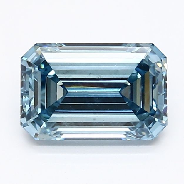 Loose Diamond - EMERALD 1.37ct Fancy Vivid Blue VS2: Loose Diamond - EMERALD 1.37ct Fancy Vivid Blue VS2 Source: This is a real non-mined Diamond that has been grown in a lab Shape: EMERALD Carats: 1.37 Color: Fancy Vivid Blue Certification: IGI Video: