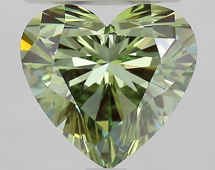 Loose Diamond - HEART 2.1ct Fancy Vivid Green VS1: Loose Diamond - HEART 2.1ct Fancy Vivid Green VS1 Source: This is a real non-mined Diamond that has been grown in a lab Shape: HEART Carats: 2.1 Color: Fancy Vivid Green Certification: IGI Video: