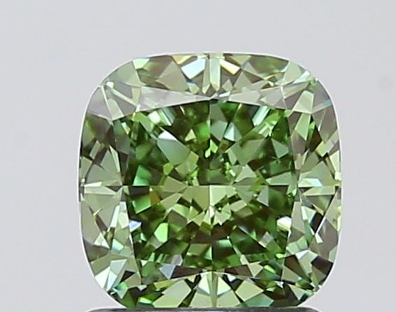 Loose Diamond - CUSHION MODIFIED 1.39ct Fancy Vivid Green VVS2: Loose Diamond - CUSHION MODIFIED 1.39ct Fancy Vivid Green VVS2 Source: This is a real non-mined Diamond that has been grown in a lab Shape: CUSHION MODIFIED Carats: 1.39 Color: Fancy Vivid Green Certi