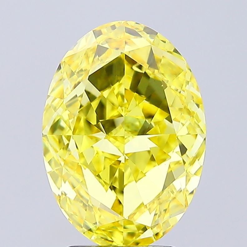 Loose Diamond - OVAL 4.05ct Fancy Vivid Yellow VS1: Loose Diamond - OVAL 4.05ct Fancy Vivid Yellow VS1 Source: This is a real non-mined Diamond that has been grown in a lab Shape: OVAL Carats: 4.05 Color: Fancy Vivid Yellow Certification: IGI Video: