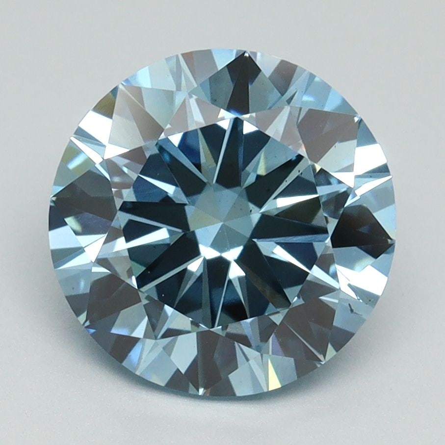 Loose Diamond - ROUND 3.01ct Fancy Vivid Blue VS2: Loose Diamond - ROUND 3.01ct Fancy Vivid Blue VS2 Source: This is a real non-mined Diamond that has been grown in a lab Shape: ROUND Carats: 3.01 Color: Fancy Vivid Blue Certification: IGI Video: