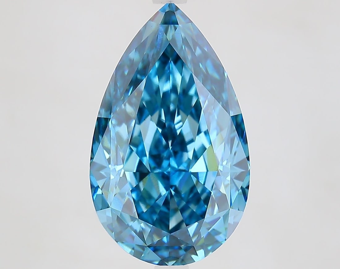 Loose Diamond - PEAR 8.05ct Fancy Vivid Blue VS1: Loose Diamond - PEAR 8.05ct Fancy Vivid Blue VS1 Source: This is a real non-mined Diamond that has been grown in a lab Shape: PEAR Carats: 8.05 Color: Fancy Vivid Blue Certification: IGI Video: