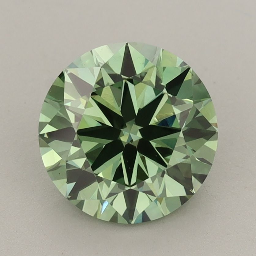 Loose Diamond - ROUND 2.09ct Fancy Vivid Green VS2: Loose Diamond - ROUND 2.09ct Fancy Vivid Green VS2 Source: This is a real non-mined Diamond that has been grown in a lab Shape: ROUND Carats: 2.09 Color: Fancy Vivid Green Certification: IGI Video: