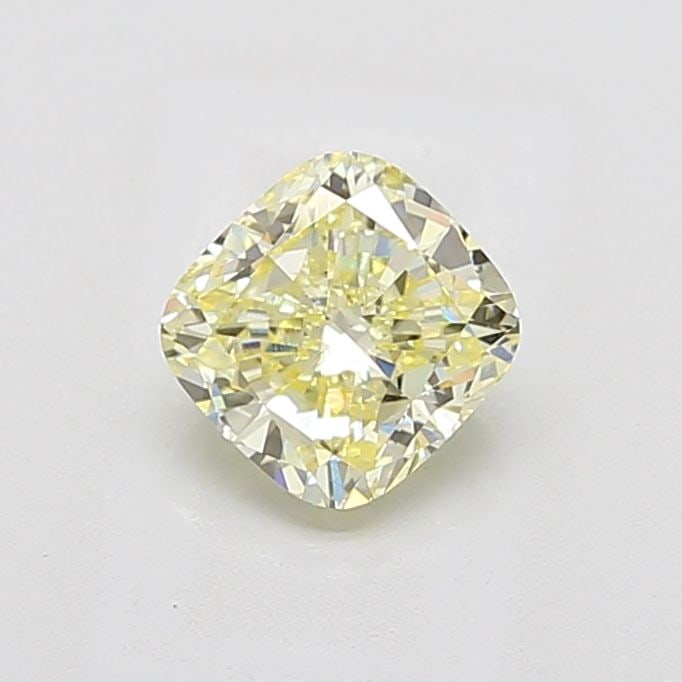 Loose Diamond - CUSHION MODIFIED 1.52ct Fancy Light Yellow VS2: Loose Diamond - CUSHION MODIFIED 1.52ct Fancy Light Yellow VS2 Source: This is a real non-mined Diamond that has been grown in a lab Shape: CUSHION MODIFIED Carats: 1.52 Color: Fancy Light Yellow Cert