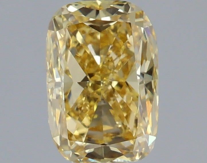 Loose Diamond - CUSHION MODIFIED 1.06ct Fancy Intense Yellow VS1: Loose Diamond - CUSHION MODIFIED 1.06ct Fancy Intense Yellow VS1 Source: This is a real non-mined Diamond that has been grown in a lab Shape: CUSHION MODIFIED Carats: 1.06 Color: Fancy Intense Yellow 