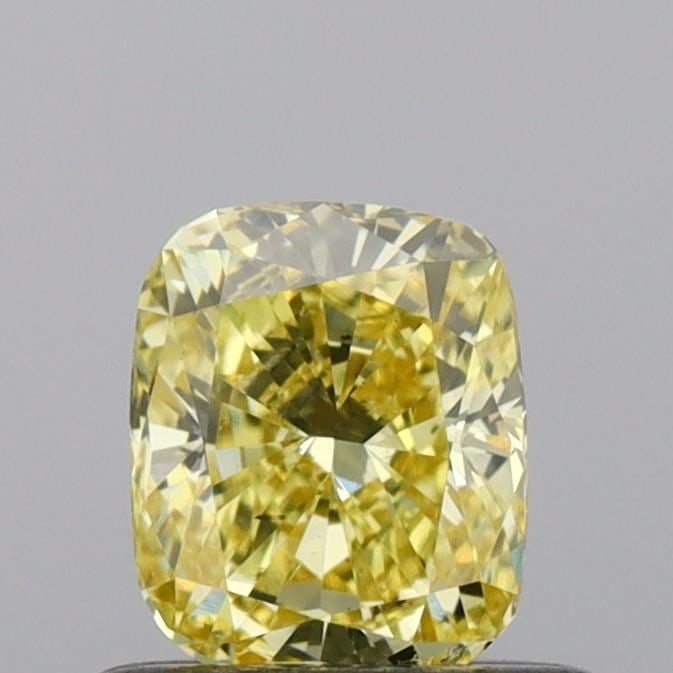 Loose Diamond - CUSHION BRILLIANT 0.53ct Fancy Intense Yellow SI1: Loose Diamond - CUSHION BRILLIANT 0.53ct Fancy Intense Yellow SI1 Source: This is a real non-mined Diamond that has been grown in a lab Shape: CUSHION BRILLIANT Carats: 0.53 Color: Fancy Intense Yello