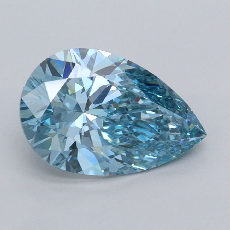 Loose Diamond - PEAR 1.53ct Fancy Vivid Blue VVS2: Loose Diamond - PEAR 1.53ct Fancy Vivid Blue VVS2 Source: This is a real non-mined Diamond that has been grown in a lab Shape: PEAR Carats: 1.53 Color: Fancy Vivid Blue Certification: IGI Video: