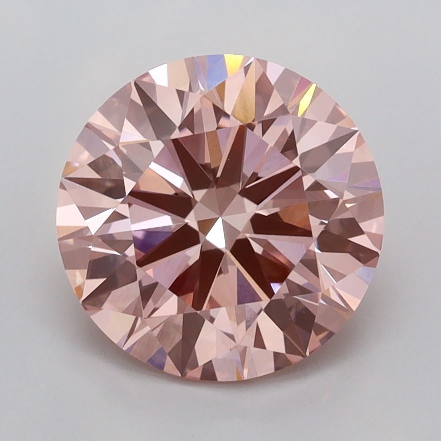 Ideal Loose Diamond - ROUND 2.54ct Fancy Vivid Pink VVS2: Ideal Loose Diamond - ROUND 2.54ct Fancy Vivid Pink VVS2 Source: This is a real non-mined Diamond that has been grown in a lab Shape: ROUND Carats: 2.54 Color: Fancy Vivid Pink Certification: IGI Vide