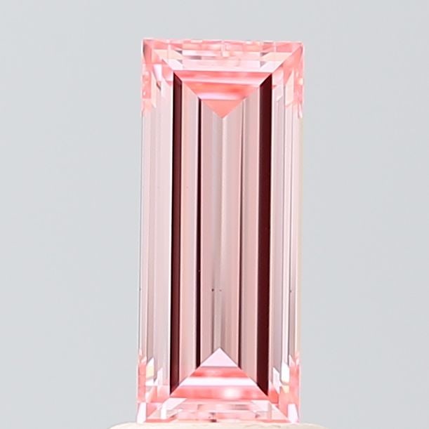 Loose Diamond - BAGUETTE 1.09ct Pink VVS2: Loose Diamond - BAGUETTE 1.09ct Pink VVS2 Source: This is a real non-mined Diamond that has been grown in a lab Shape: BAGUETTE Carats: 1.09 Color: Pink Certification: NONE Video: